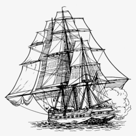 Transparent Sailing Ship Png - Ship Drawing Png, Png Download, Free Download