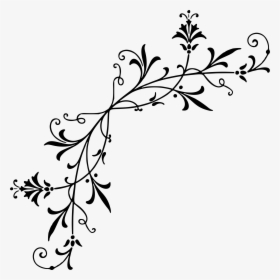Line Art,plant,flora - Decorative Black And White Art, HD Png Download, Free Download