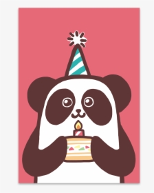 Happy Birthday Pink Panda - Cartoon, HD Png Download, Free Download