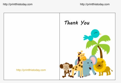Cute Jungle Animals Baby Shower Thank You Card - Baby Mother Animal Game Baby Shower, HD Png Download, Free Download
