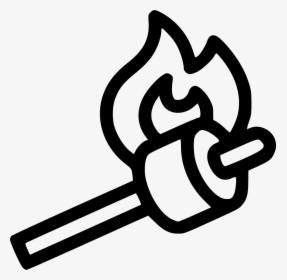 Roasting Marshmallows - Roasting Marshmallows Clipart Black And White, HD Png Download, Free Download