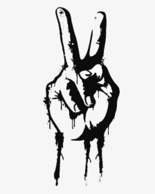 peace sign fingers sketch