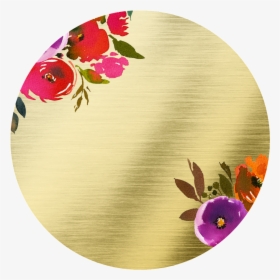 Hand Painted Golden Round Frame Back Png Transparent - Pansy, Png Download, Free Download