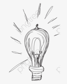 Pencil Light Bulb Drawing - Bombillo Dibujo A Lapiz, HD Png Download, Free Download