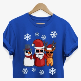 Snowman Santa Reindeer Tee Shirt For Men Women Boys - Breath Of The Wild Shirt, HD Png Download, Free Download