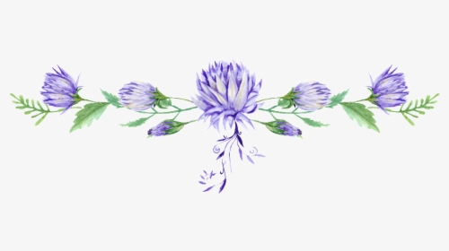 Purple Elegance Floral Dividing Line Transparent Decorative - Decorative Flower Line Png, Png Download, Free Download