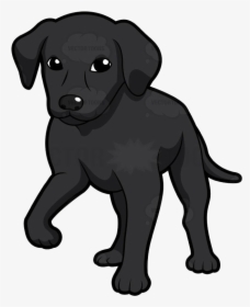 Clip Art Black Puppy Clipart - Black Lab Puppy Cartoon, HD Png Download, Free Download