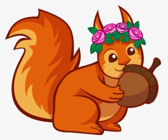 Free Squirrel Holding An Acorn Clip Art - Acorn Clipart, HD Png Download, Free Download