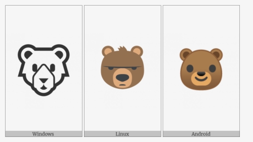 Bear Face On Various Operating Systems - Cartoon, HD Png Download, Free Download