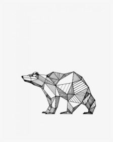 How To Draw A Black Bear Face Realistic Polar Step - Animal Geometric Line Art, HD Png Download, Free Download