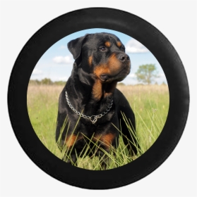 Spare Tire Cover Loyal Rottweiler In A Field Black - Cachorro Rottweiler, HD Png Download, Free Download