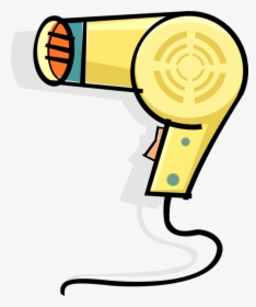 Vector Illustration Of Portable Electric Hair Dryer - Hair Blow Dryer Cartoon, HD Png Download, Free Download