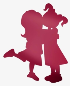 Anime Best Friends Png Transparent Images - Female Best Friends Silhouette, Png Download, Free Download