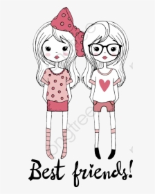 Drawings Of 2 Best Friends Hd Png Download Kindpng