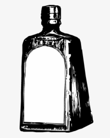 Clip Black And White Medicine Drawing Old Bottle - Old Medicine Bottle Clip Art, HD Png Download, Free Download