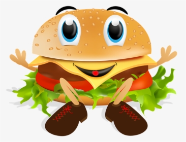 Burger, Funny Burger, Funny, Eat, Fast Food - Funny Burger Png, Transparent Png, Free Download