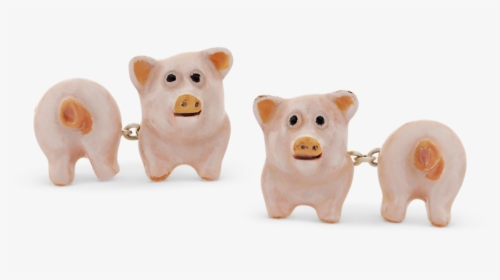 Enameled Pig Cufflinks - Domestic Pig, HD Png Download, Free Download