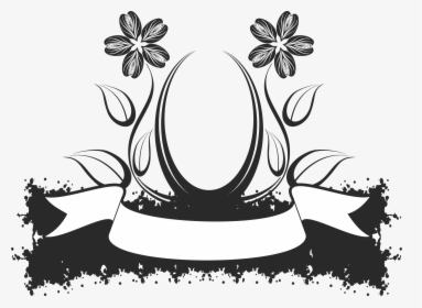 Transparent Crown Png Black And White - Abstract Flower Black And White, Png Download, Free Download