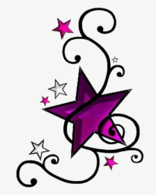Stars Star Tattoo Purple Black Vines Sticker - Star Tattoo Designs, HD Png Download, Free Download