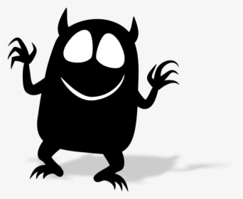 Monster Cartoon- - Monster Cartoon Black And White, HD Png Download, Free Download