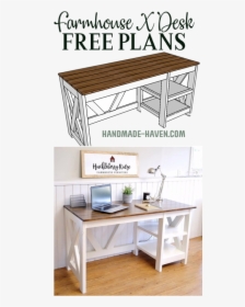 Farmhouse X Desk - Diy Office Desk, HD Png Download, Free Download
