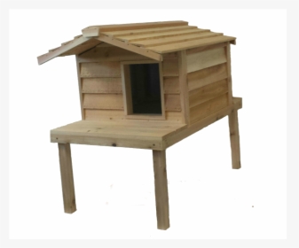 Large Cedar Insulated Cat Or Small Dog House With Deck - Cat, HD Png Download, Free Download
