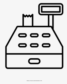 Cash Register Coloring Page - Line Art, HD Png Download, Free Download