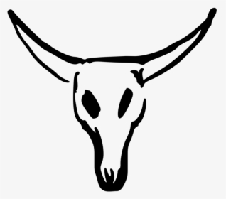 Transparent Skeleton Clipart - Cow Skull Drawing Easy, HD Png Download, Free Download