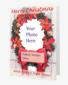 Artist Signature Holiday Photo Card "christmas Wreath - Wreath, HD Png Download, Free Download
