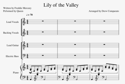 Lily Of The Valley By Queen - Piano Notes, HD Png Download, Free Download