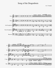 Song Of The Dragonborn Sheet Music Composed By Arr - California Dreamin Alto Sax, HD Png Download, Free Download