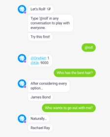 Chat Bot Generating Silly Answers To Questions Users - Kik Chat, HD Png Download, Free Download