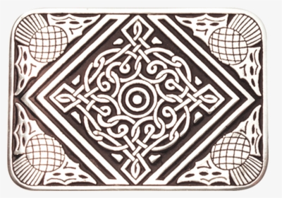 Celtic Belt Buckle With Thistle Border - Celtic Knot, HD Png Download, Free Download