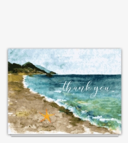 Beach Theme Wedding Folded Thank You Note Card - Thank You Card Ocean, HD Png Download, Free Download