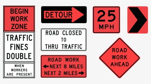 Road Construction Zone Signs, HD Png Download, Free Download