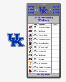 Get Your 2018 Kentucky Wildcats Football Schedule Dashboard - 2018 Tamu Football Schedule, HD Png Download, Free Download