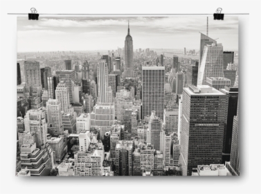 Black & White Birds Eye View New York City Skyline - Buildings In Black And White, HD Png Download, Free Download