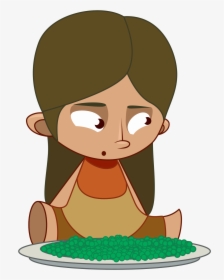 Clipart Girl Peeling Peas, HD Png Download, Free Download
