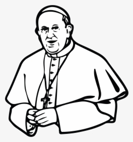 Easy Pope Francis Drawing - Pope Francis Line Drawing, HD Png Download, Free Download