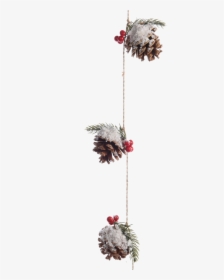 Pinecone Garland With Berries And Snow - Oregon Pine, HD Png Download, Free Download