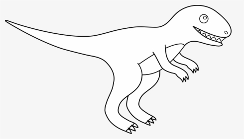 Pin Tyrannosaurus Rex Clipart - T Rex Line Art, HD Png Download, Free Download