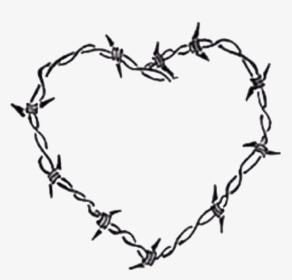 Barbed Wire Drawing Heart - Barbed Wire Heart Tattoo, HD Png Download, Free Download