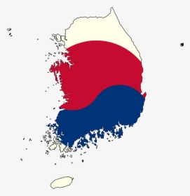 Flag Map Of South Korea - South Korea Map Png, Transparent Png, Free Download