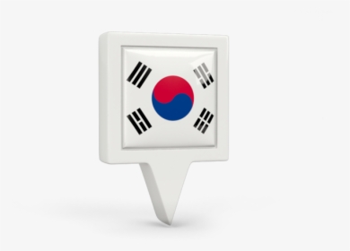 Square Pin Icon - South Korea Flag, HD Png Download, Free Download
