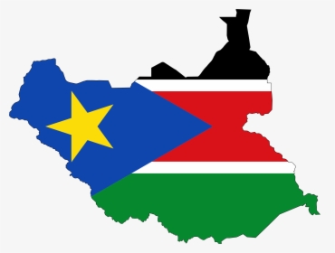 South Sudan Flag Map With Stroke Clip Arts - South Sudan Country Flag, HD Png Download, Free Download