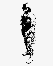 Soldier Lowered Rifle Down Silhouette Vector Graphic, HD Png Download, Free Download
