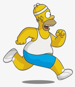 #run , #runner , #running , #workout , #jog , #jogging - Homer Simpson Running, HD Png Download, Free Download