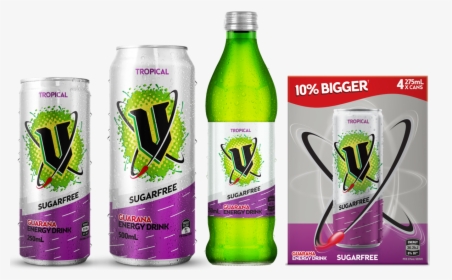 Sugarfree Tropical Range - V Energy Drink Sugar Free, HD Png Download, Free Download
