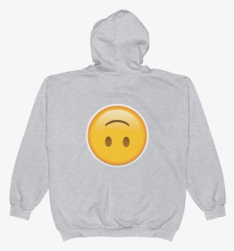Emoji Zip Hoodie Upside Down Face Just Emoji - Hoodie, HD Png Download, Free Download