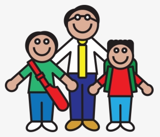 Clip Art Father Son Clip Art - Father And Two Sons Clipart, HD Png Download, Free Download